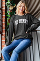 Heimish Ribbed Exposed Seam Long Sleeve T-Shirt Charcoal