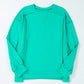 Exposed Seam Round Neck Long Sleeve Sweatshirt