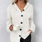 Button-Down Long Sleeve Hooded Sweater