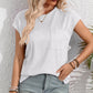 Round Neck Cap Sleeve Blouse