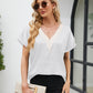 V-Neck Short Sleeve Blouse