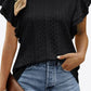 Round Neck Layered Flutter Sleeve Blouse