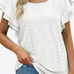 Round Neck Layered Flutter Sleeve Blouse