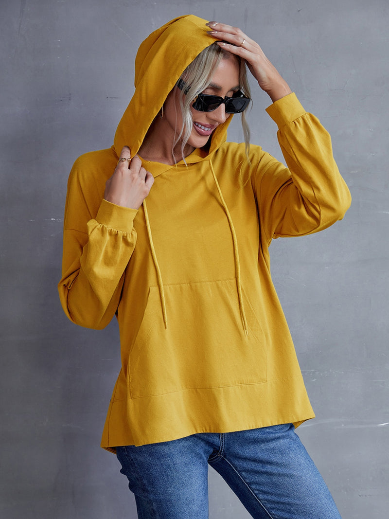 Ivy Lane Drawstring Pocketed Dropped Shoulder Hoodie