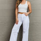 RISEN Raelene Full Size High Waist Wide Leg Jeans in White