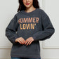 SUMMER LOVIN Graphic Textured Pullover Sweatshirt