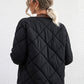 Bubble Texture Snap Down Long Sleeve Winter Coat