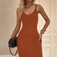 Ribbed Sleeveless V-Neck Dress