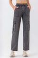 Buttoned Pocketed Long Jeans Gray