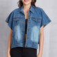 Pocketed Button Up Short Sleeve Denim Top