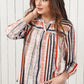 Multicolored Stripe Notched Neck Top