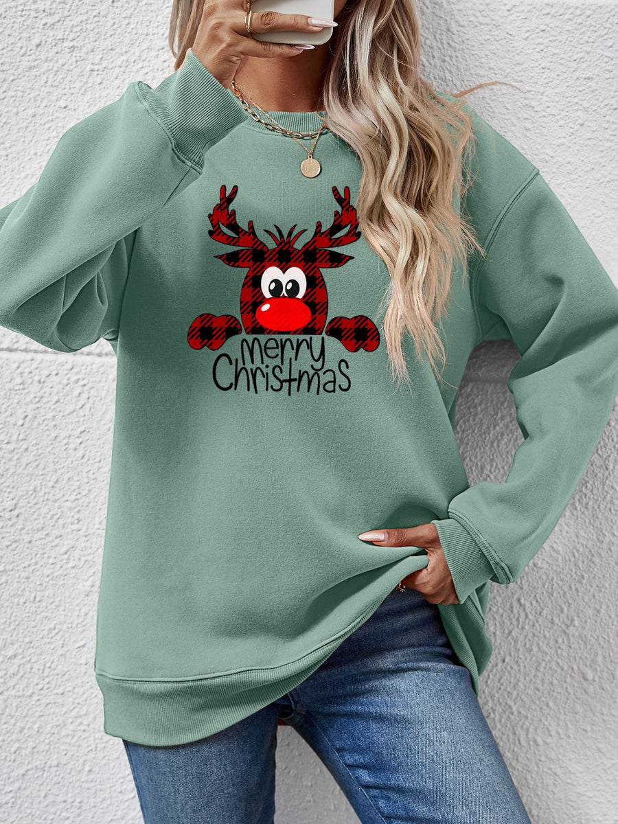 MERRY CHRISTMAS Graphic Sweatshirt Sage