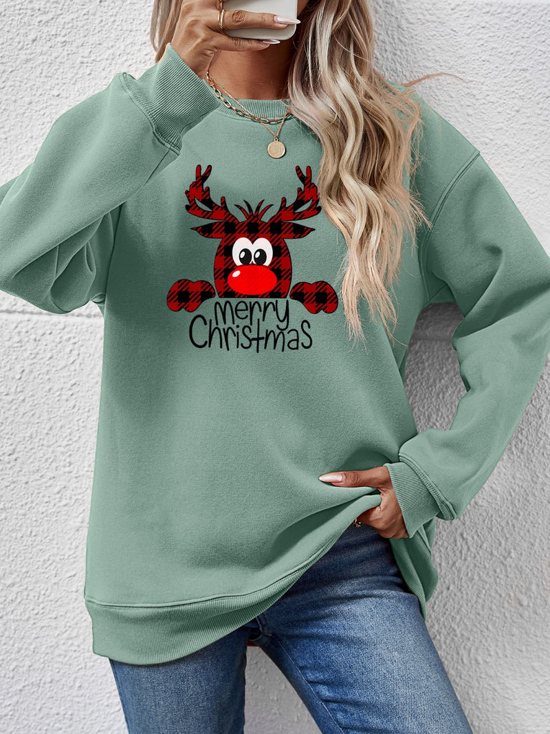 MERRY CHRISTMAS Graphic Sweatshirt Sage