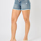 Judy Blue Full Size Button Fly Raw Hem Denim Shorts