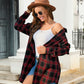 Full Size Plaid Button Up Dropped Shoulder Shirt