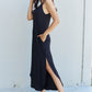 Ninexis Good Energy Full Size Cami Side Slit Maxi Dress in Black