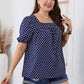 Honey Plus Size Polka Dot Square Neck Blouse