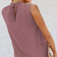 Smocked Tie Back Frill Trim Tank