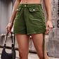 Drawstring Denim Shorts with Pockets