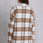 MeiMei Plaid Button Up Dropped Shoulder Outerwear