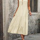 Decorative Button Notched Sleeveless Dress