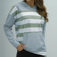 Shiny Full Size Striped Long Sleeve Hoodie