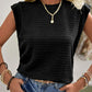 Round Neck Cap Sleeve Blouse