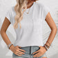 Round Neck Cap Sleeve Blouse