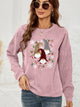 Faceless Gnome Graphic Drop Shoulder Sweatshirt Dusty Pink