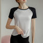 Round Neck Short Raglan Sleeve T-Shirt