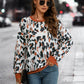 Leopard Round Neck Drop Shoulder Sweatshirt