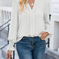 Lovelet Eyelet Notched Flounce Sleeve Blouse