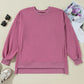 High-Low Round Neck Long Sleeve Sweatshirt