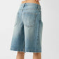 High Waist Denim Shorts with Pockets