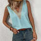 Full Size Lace Detail V-Neck Tank