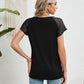 Lace Detail Round Neck Short Sleeve T-Shirt