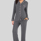 Collared Neck Long Sleeve Loungewear Set with Pockets