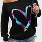 Heart Graphic Long Sleeve Sweatshirt