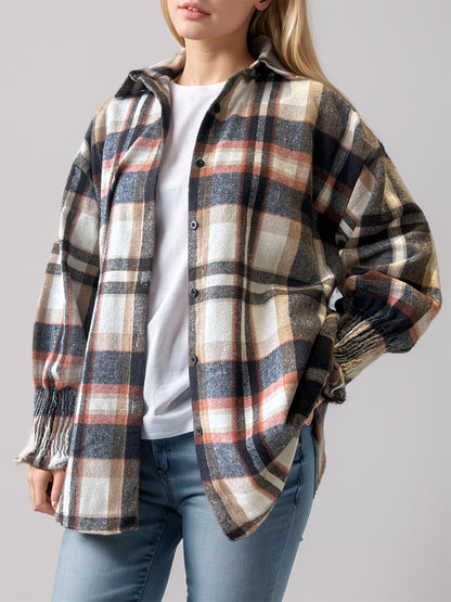 Plaid Button Up Long Sleeve Shirt Multicolor