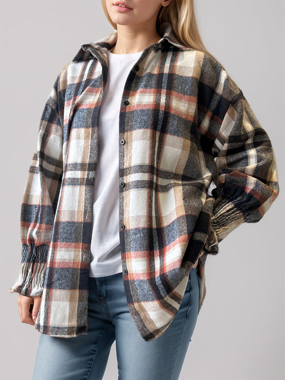 Plaid Button Up Long Sleeve Shirt Multicolor