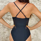 Cutout Crisscross Spaghetti Strap One-Piece Swimwear