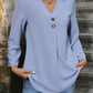 Perfee Notched Roll-Tab Sleeve Blouse