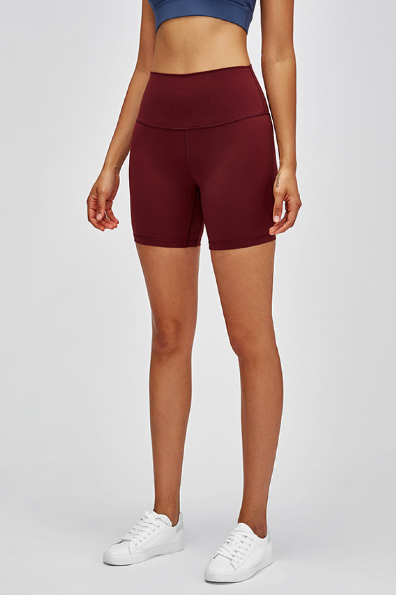 High Waist Training Shorts Wine