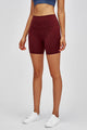 High Waist Training Shorts Wine