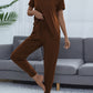 Round Neck Top and Pants Lounge Set