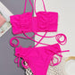 Halter Neck Drawstring Detail Bikini Set