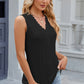 Eyelet V-Neck Wide Strap Tank