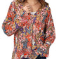 Double Take Floral V-Neck Long Sleeve Blouse