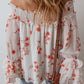 Printed Off-Shoulder Long Sleeve Blouse