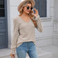 Lace Detail V-Neck Long Sleeve T-Shirt